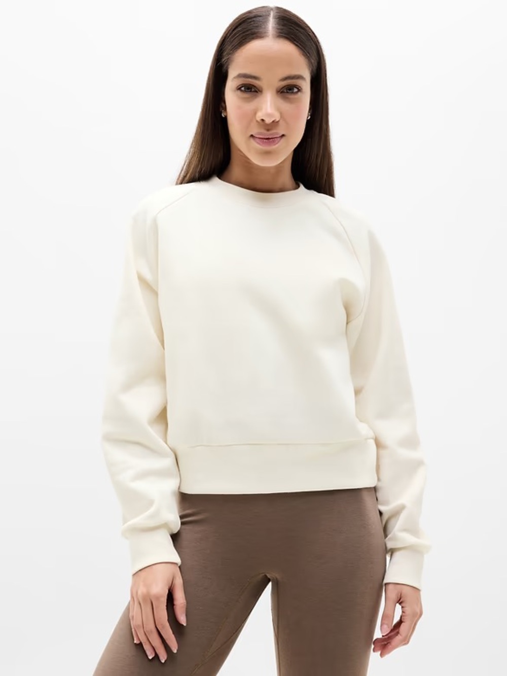 Athleta Cream Crewneck Sweatshirt - Picture 1 of 3